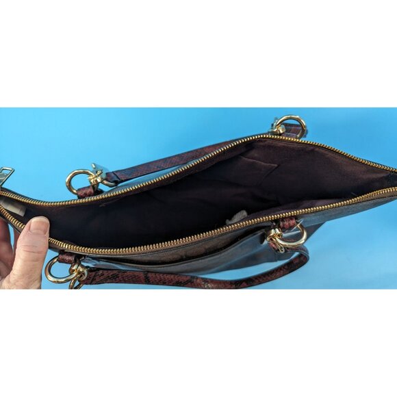 COACH NWT $378 AVA Signature red snake‎ embossed trim bag - Picture 9 of 10